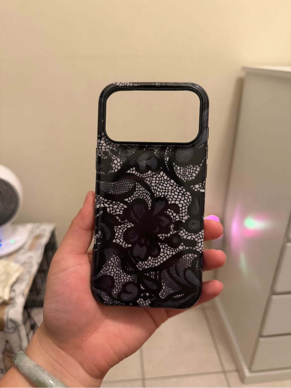 iPhone 17 Pro Max- Black Floral Lace Phone Case🖤